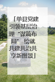 单县党建引领基层治理“谋篇布局” 绘就共建共治共享新图景