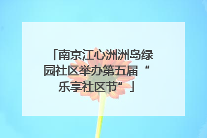 南京江心洲洲岛绿园社区举办第五届“乐享社区节”