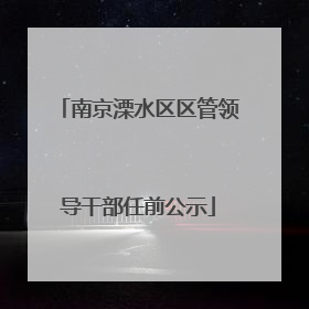 南京溧水区区管领导干部任前公示