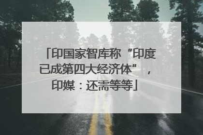 印国家智库称“印度已成第四大经济体”，印媒：还需等等