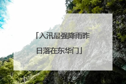 入汛最强降雨昨日落在东华门