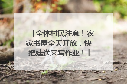 全体村民注意！农家书屋全天开放，快把娃送来写作业！