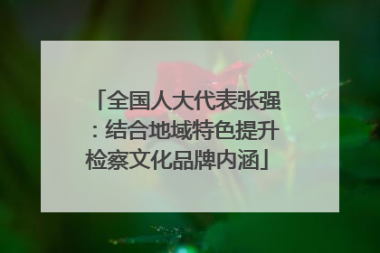 全国人大代表张强：结合地域特色提升检察文化品牌内涵