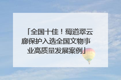 全国十佳！蜀道翠云廊保护入选全国文物事业高质量发展案例