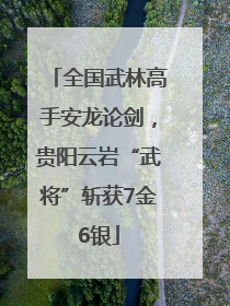 全国武林高手安龙论剑，贵阳云岩“武将”斩获7金6银