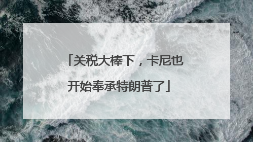 关税大棒下，卡尼也开始奉承特朗普了