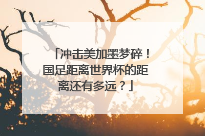 冲击美加墨梦碎！国足距离世界杯的距离还有多远？
