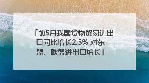 前5月我国货物贸易进出口同比增长2.5% 对东盟、欧盟进出口增长
