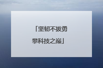 坚韧不拔勇攀科技之巅