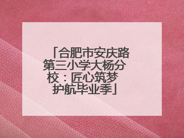 合肥市安庆路第三小学大杨分校：匠心筑梦 护航毕业季