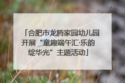 合肥市龙腾家园幼儿园开展“童趣端午汇·乐韵绽华光”主题活动