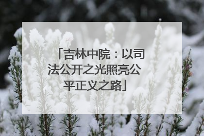 吉林中院：以司法公开之光照亮公平正义之路