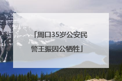 周口35岁公安民警王振因公牺牲