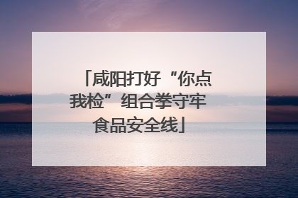 咸阳打好“你点我检”组合拳守牢食品安全线