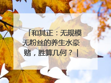 和其正：无规模无粉丝的养生水豪赌，胜算几何？｜品牌观察