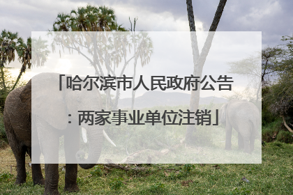 哈尔滨市人民政府公告：两家事业单位注销