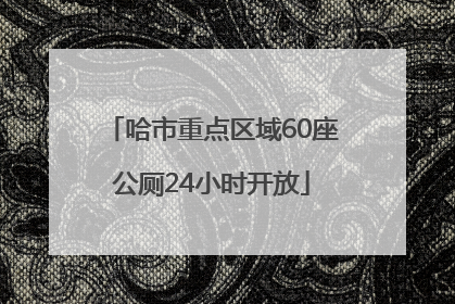 哈市重点区域60座公厕24小时开放