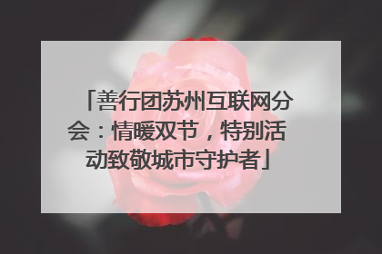 善行团苏州互联网分会：情暖双节，特别活动致敬城市守护者