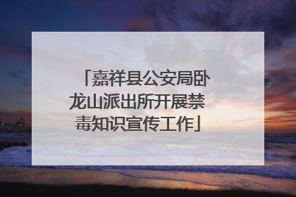 嘉祥县公安局卧龙山派出所开展禁毒知识宣传工作
