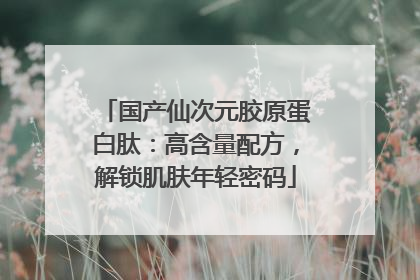 国产仙次元胶原蛋白肽：高含量配方，解锁肌肤年轻密码