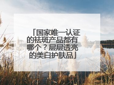 国家唯一认证的祛斑产品都有哪个？层层透亮的美白护肤品