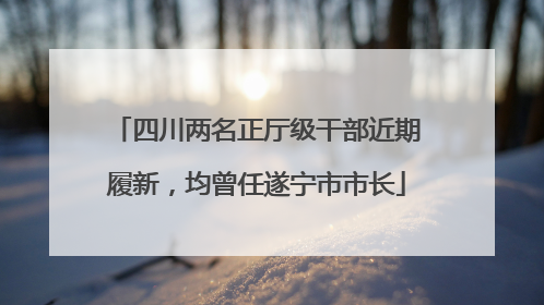 四川两名正厅级干部近期履新，均曾任遂宁市市长