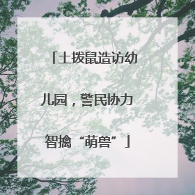 土拨鼠造访幼儿园，警民协力智擒“萌兽”
