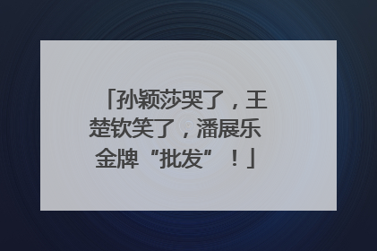 孙颖莎哭了，王楚钦笑了，潘展乐金牌“批发”！