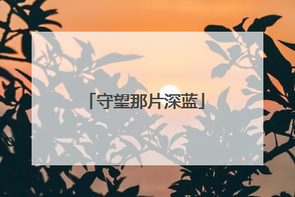 守望那片深蓝