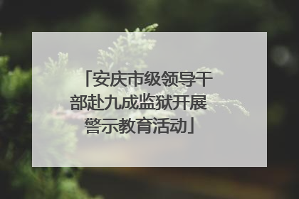 安庆市级领导干部赴九成监狱开展警示教育活动