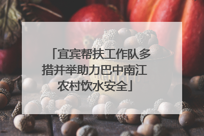 宜宾帮扶工作队多措并举助力巴中南江农村饮水安全