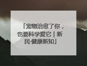 宠物治愈了你，也要科学爱它｜新民·健康新知