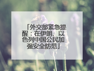 外交部紧急提醒：在伊朗、以色列中国公民加强安全防范