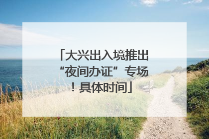 大兴出入境推出“夜间办证”专场！具体时间