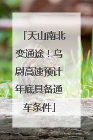 天山南北变通途！乌尉高速预计年底具备通车条件
