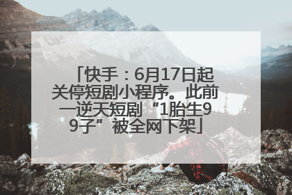 快手：6月17日起关停短剧小程序。此前一逆天短剧“1胎生99子”被全网下架