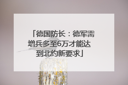德国防长：德军需增兵多至6万才能达到北约新要求