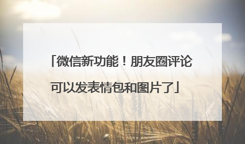 微信新功能！朋友圈评论可以发表情包和图片了