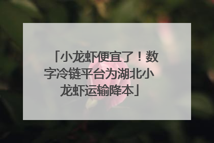 小龙虾便宜了！数字冷链平台为湖北小龙虾运输降本