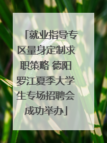 就业指导专区量身定制求职策略 德阳罗江夏季大学生专场招聘会成功举办