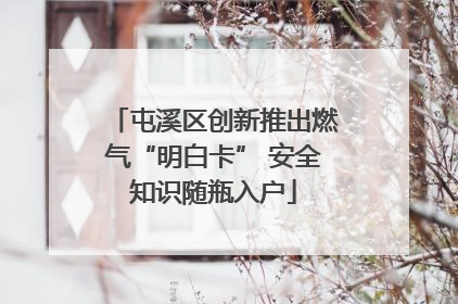 屯溪区创新推出燃气“明白卡” 安全知识随瓶入户