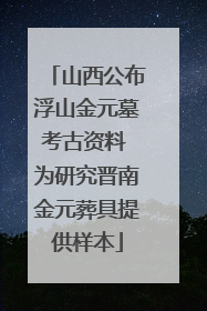 山西公布浮山金元墓考古资料 为研究晋南金元葬具提供样本