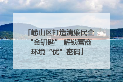 崂山区打造清廉民企“金钥匙” 解锁营商环境“优”密码