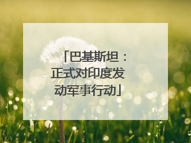 巴基斯坦：正式对印度发动军事行动