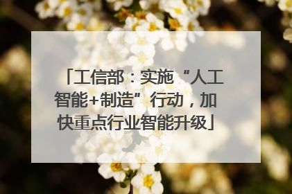 工信部：实施“人工智能+制造”行动，加快重点行业智能升级