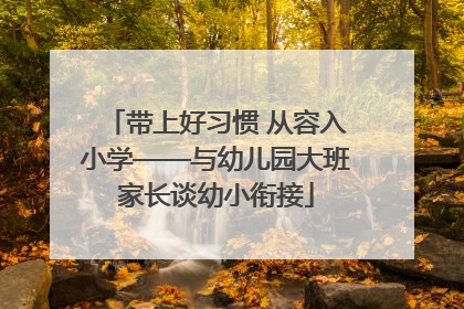 带上好习惯 从容入小学——与幼儿园大班家长谈幼小衔接