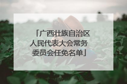 广西壮族自治区人民代表大会常务委员会任免名单