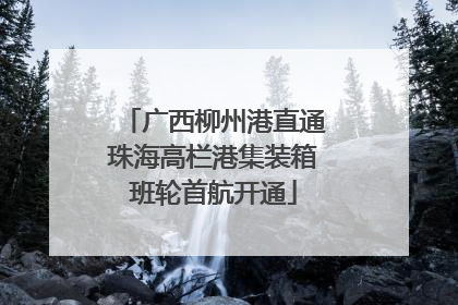 广西柳州港直通珠海高栏港集装箱班轮首航开通