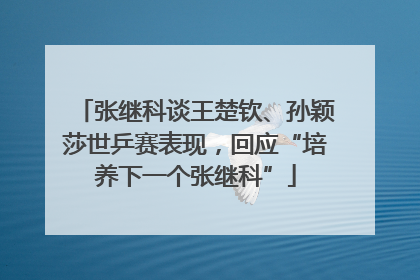 张继科谈王楚钦、孙颖莎世乒赛表现，回应“培养下一个张继科”
