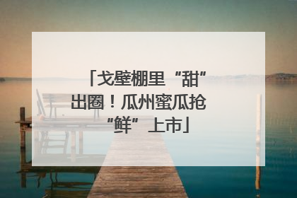 戈壁棚里“甜”出圈！瓜州蜜瓜抢“鲜”上市